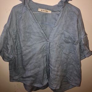 Free people cropped collar shirt